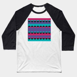 Half Circles & Stripes Pattern Baseball T-Shirt